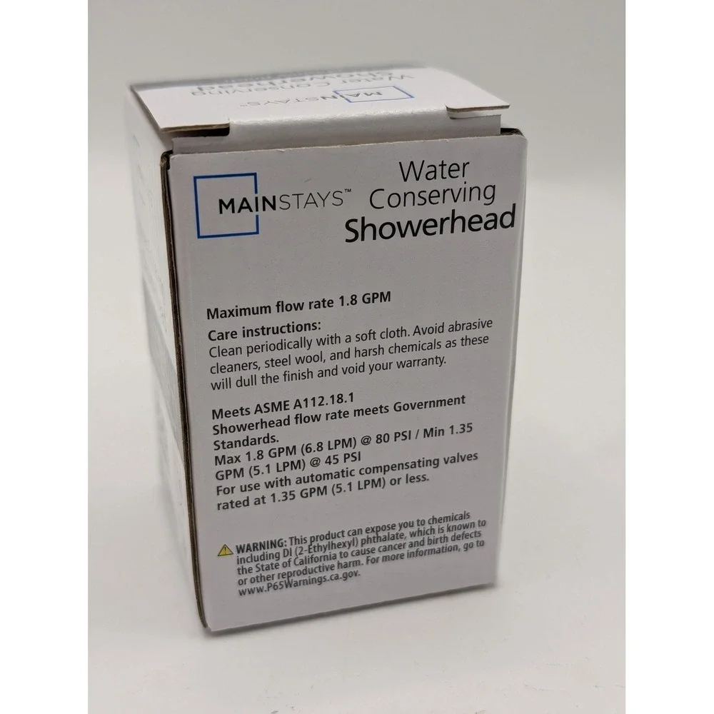 Mainstays Water Conserving Showerhead Chrome Single Spray 1.8 GPM SJ-SH028-1 NEW